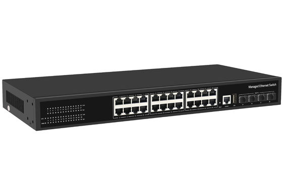 Giá nhà máy 10G chuyển đổi 24 cổng Ethernet Fiber Switch Desktop L3 Quản lý chuyển đổi mạng AC100-240V 1U Rack