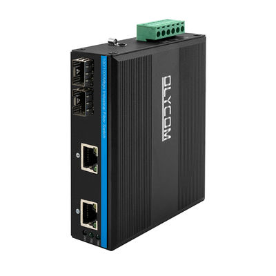 4-Port Gigabit Unmanaged Fiber Ethernet Switch 100 1000M DIN Rail tự động thích nghi