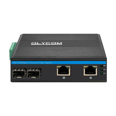 Chuyển POE công nghiệp với 2 cổng SFP + 2 cổng RJ45 bảo vệ sóng 6KV và đầu vào điện DC48V để sử dụng ngoài trời