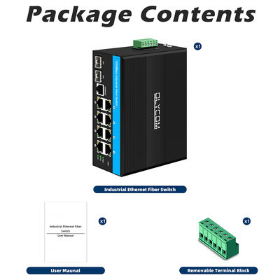 Bộ chuyển mạch Ethernet quản lý công nghiệp Vitesse chipset 2 SFP 8 RJ45 với quản lý SNMP