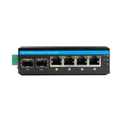 6 Port Gigabit Managed Industrial Fiber Switch SFP Fiber RSTP Manageable Rugged Case