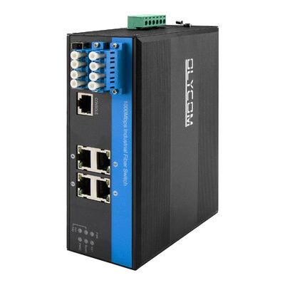 Industrial PoE Fiber Bypass Switch 4 Port L2 quản lý tốc độ dựa trên vỏ cứng DIN