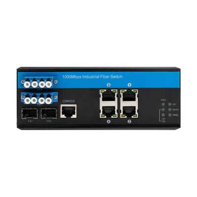 Industrial PoE Fiber Bypass Switch 4 Port L2 quản lý tốc độ dựa trên vỏ cứng DIN