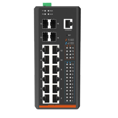 Bộ chuyển mạch Ethernet TSN được quản lý công nghiệp L3 16 cổng 10G Fiber Uplink IEEE 1588v2 DIN Rail