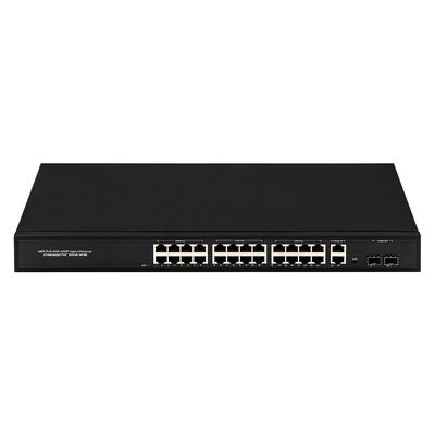 24 cổng Gigabit PoE Switch với 2 SFP / RJ45 Uplinks 300W Không quản lý 220V Input CE