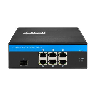 Bộ chuyển mạch Ethernet Gigabit Fiber công nghiệp 6 cổng, không quản lý, không quạt, thiết kế chắc chắn, đạt chuẩn CE