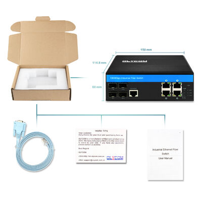 Bộ chuyển mạch Ethernet L2 có quản lý 8 cổng 1G/2.5G SFP Uplinks, cấp công nghiệp, CE FCC