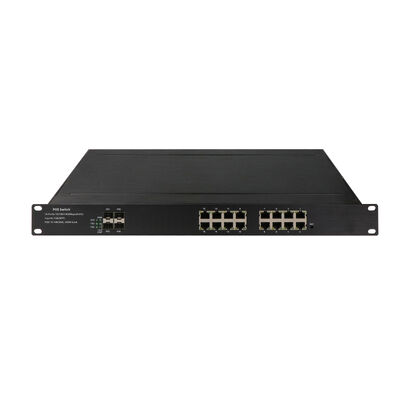 16 Cổng công nghiệp PoE Switch Gigabit Fiber Network không quản lý 1U Rack 220V Input CE