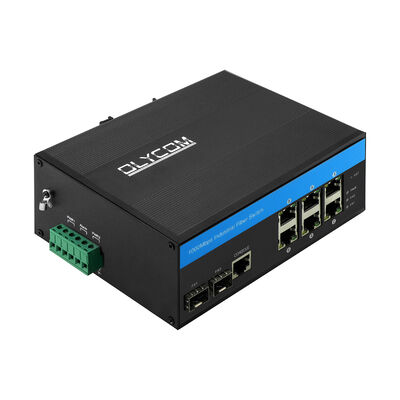 8 cổng L2 + Nhẫn quản lý Ethernet Switch 2.5G Sợi công nghiệp IP40 Đánh giá không có quạt CE