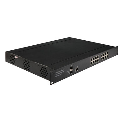 16-Port 1G 2.5G Quản lý PoE Switch Rack gắn SFP Uplinks Không có quạt AC