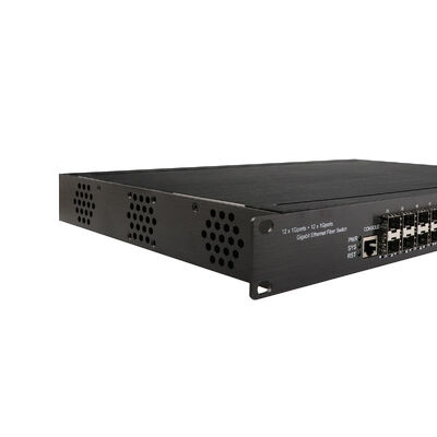 24 Port Managed Ethernet Switch Công nghiệp Gigabit Fiber Dual 220V Input 1U Rack CE