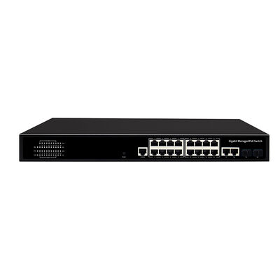 16 cổng 1G Quản lý PoE Switch SFP/RJ45 Uplink 200W PoE Budget 1U Rack Single AC Input