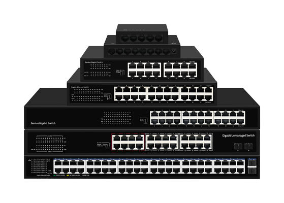 24 cổng PoE Switch 2.5G Fiber Gigabit Ethernet 300W Ngân sách 15.4W/30W Unmanaged CE