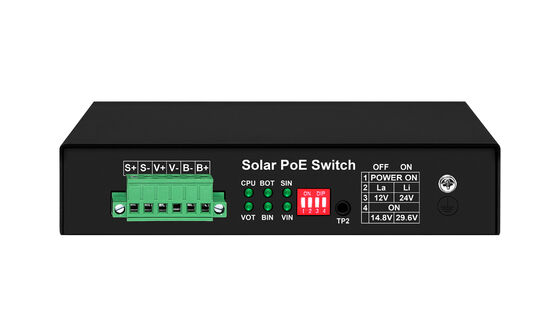 Chuyển đổi Gigabit PoE MPPT Bộ điều khiển sạc mặt trời SFP Input DC12V/DC24V/DC48V