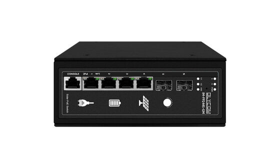 Industrial Managed Solar PoE Switch 4GE + 2SFP 120W PoE MPPT Điện ngoài lưới cho CCTV & Mạng không dây
