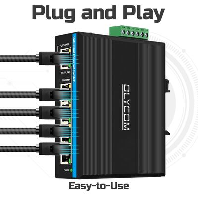 4 cổng điện áp tăng cường PoE Switch DC12-48V đầu vào cho hệ thống năng lượng mặt trời