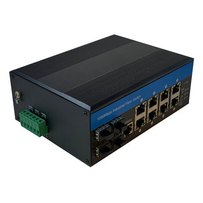 8 Port Industrial Managed PoE Switch 2.5G Fiber Din Rail 240W Hỗ trợ Quản lý PoE