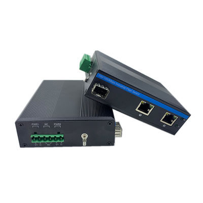 Poe chuyển mạch Ethernet công nghiệp 2 cổng RJ45, Bộ chuyển mạch cáp quang không được quản lý IP40