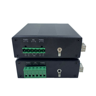 Bộ chuyển mạch mạng công nghiệp Gigabit Fiber Din Rail Chống sét 6KV IP40 Không quạt Không quản lý
