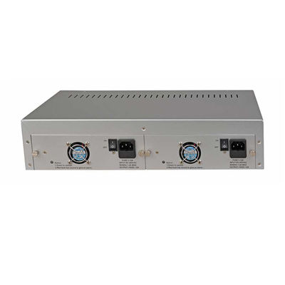 14 Slot Media Converter Rack Chassis 19 Inch 2U Dual AC220V Cho các máy chuyển đổi truyền thông sợi