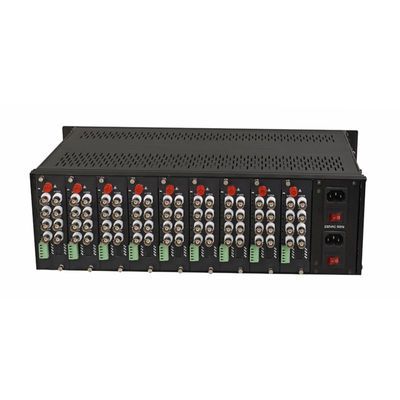 Video Media Converter Chassis 3U Rack Cho Video Optical Converter Điện vào kép