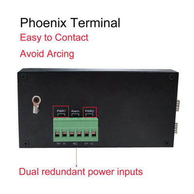Bộ chuyển mạch Ethernet Gigabit bền bỉ Poe được hỗ trợ 4 cổng RJ45 Đầu vào nguồn dự phòng