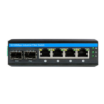 Chuyển POE không quản lý công nghiệp với 2 cổng SFP và 4 UTP để tuân thủ FCC và CE