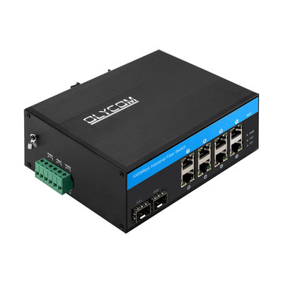 10 Cổng Gigabit Industrial Network Switch SFP Fiber Uplink Din Rail Không quản lý