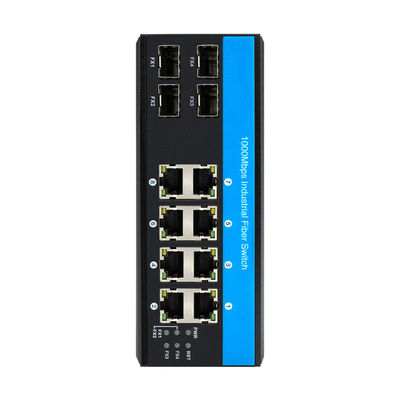 Chuyển đổi mạng 8 cổng chống nước Chuyển đổi Ethernet Gigabit mạnh mẽ với 4 cổng sợi