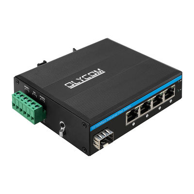 Bộ chuyển mạch Ethernet công nghiệp không quản lý 5 cổng 10/100Mbps, mạng lưới chắc chắn, không quạt, sợi quang SFP, CE