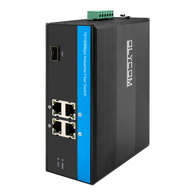 Bộ chuyển mạch quang công nghiệp 5 cổng 10/100M Fast Ethernet gắn DIN Rail không quản lý, không quạt, CE