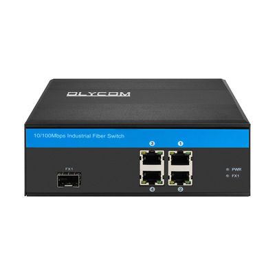 Bộ chuyển mạch quang công nghiệp 5 cổng 10/100M Fast Ethernet gắn DIN Rail không quản lý, không quạt, CE