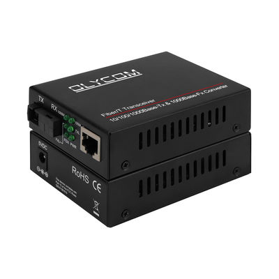 Gigabit PoE Media Converter Singmode SC Fiber 20km 1310/1550nm DC48V Không quản lý