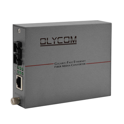 Bộ chuyển đổi phương tiện truyền thông Ethernet sợi quang 30W POE được gắn trên giá đỡ Cổng SC kép Đầu vào AC