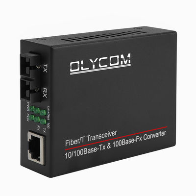 Bộ chuyển đổi phương tiện truyền thông PoE 10 / 100M Cáp quang Ethernet 48V SC Cáp kép cho IPC CE