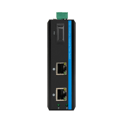 POE SC Connector Dual Fiber Industrial Switch Hub với 2 cổng RJ45 Network Switch