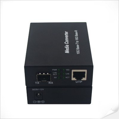 1000M 2.5G 5G 10G RJ45 SFP + Media Converter 12VDC Tốc độ cảm biến tự động Không quản lý