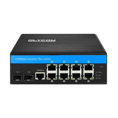 8 Cổng PoE Quản lý chuyển đổi L2 Sợi quang Quản lý Gigabit Rigid Network DIN Rail