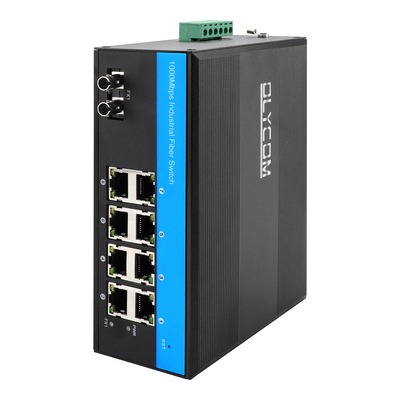 Bộ chuyển đổi sợi công nghiệp 8 cổng nhỏ gọn và dễ cài đặt với DIN Rail Mounting