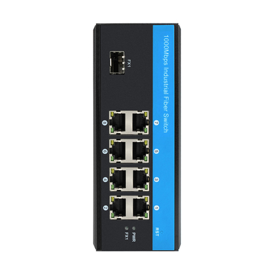 Din Rail Mounting IP40 48v Fiber POE Switch công nghiệp 8 cổng Gigabit