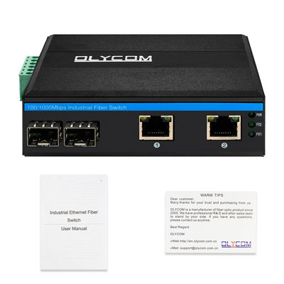 Không quản lý 4 cổng Gigabit Ethernet Switch Case cứng SFP Slots IP40 DC24V