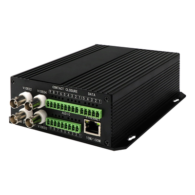 4 cổng AV cân bằng Audio Ethernet Video Media Converter DC5V ST Sợi