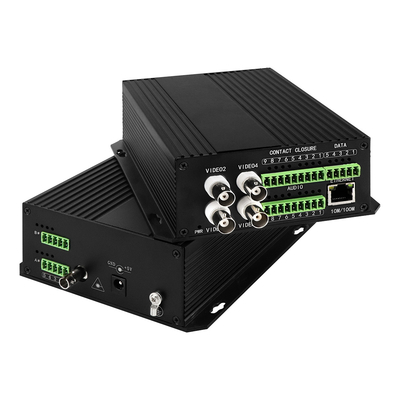 4 cổng AV cân bằng Audio Ethernet Video Media Converter DC5V ST Sợi