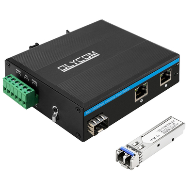 20KM 2 cổng Mạng chuyển mạch Gigabit công nghiệp với 1 đầu nối LC Ngoài trời