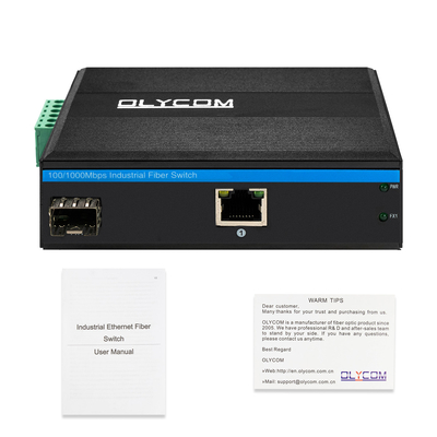 Bộ chuyển đổi phương tiện truyền thông Ethernet công nghiệp Gigabit Din Rail đầu vào điện kép không quản lý