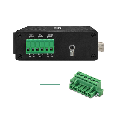Bộ chuyển đổi phương tiện truyền thông Ethernet công nghiệp Gigabit Din Rail đầu vào điện kép không quản lý